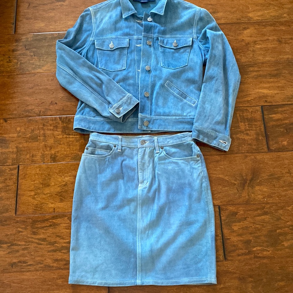 Blue Suede RALPH LAUREN SPORT skirt & jacket